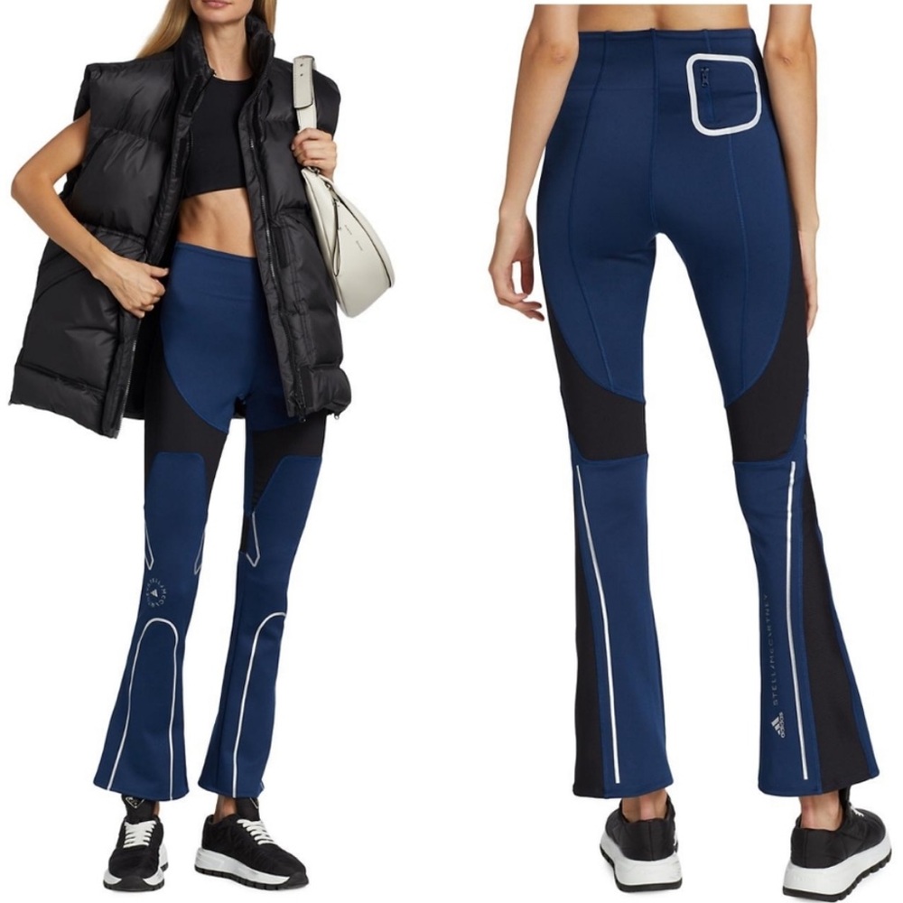 ADIDAS BY STELLA MCCARTNEY Knitmix Flare Leggings xs blue moto pants women’s